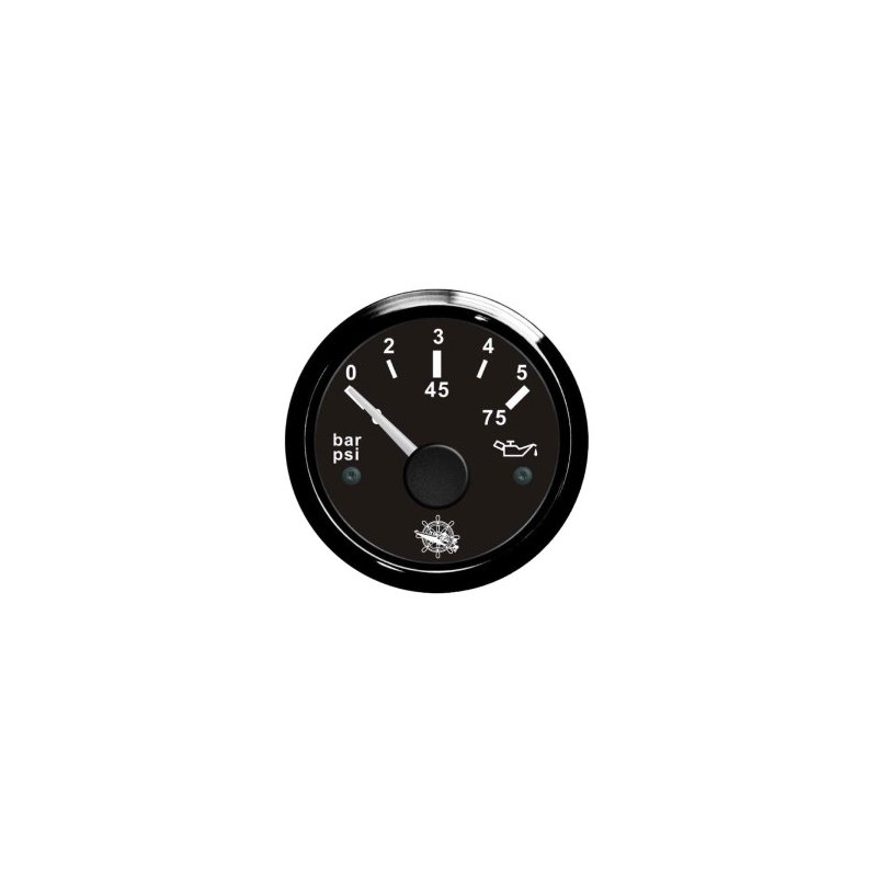 Osculati oil pressure indicator 0/5 bar black/black
