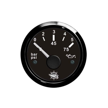 Osculati oil pressure indicator 0/5 bar black/black