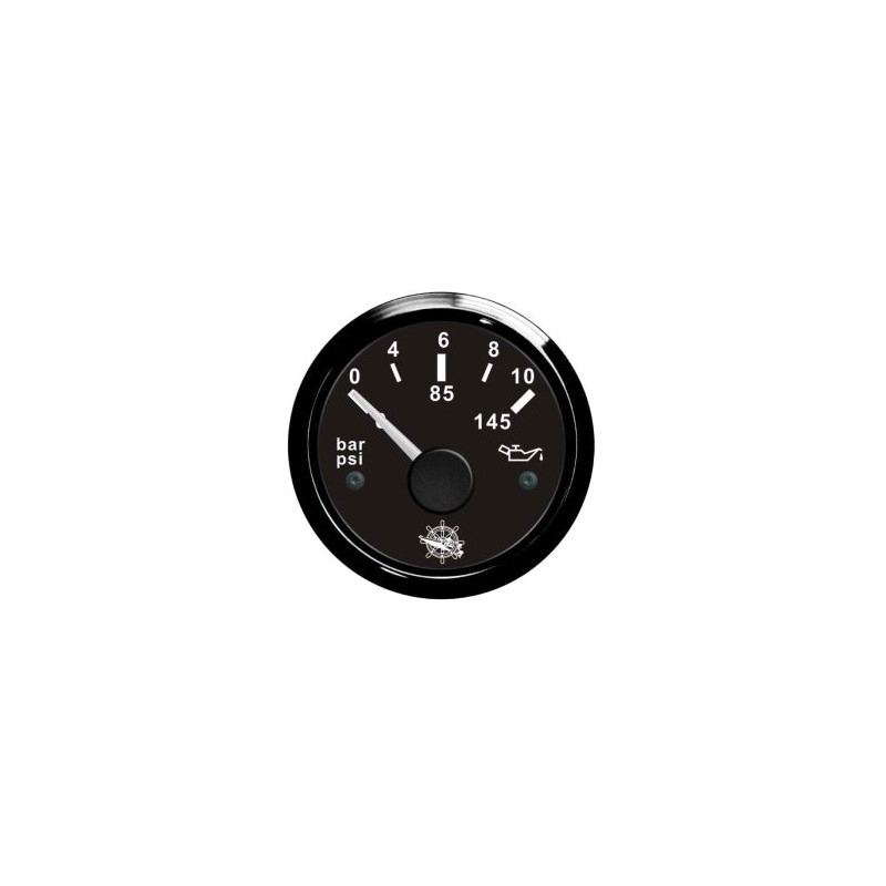 Osculati oil pressure indicator 0/10 bar black/black