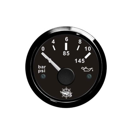 Osculati oil pressure indicator 0/10 bar black/black