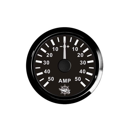 Osculati ammeter w/shunt 50 A black/black