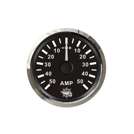 Osculati ammeter w/shunt 50A black/glossy