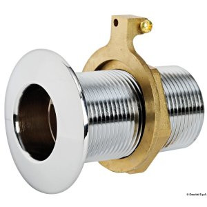 Seacock low edge chromed brass 1"