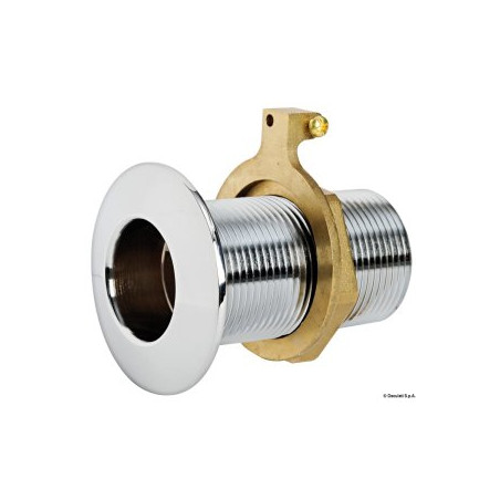 Seacock low edge chromed brass 1"