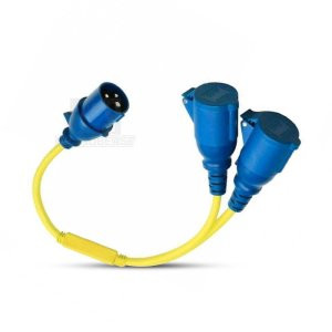 Splitterkabel 16A/250V-CEE-stekker/2xCEE-koppeling