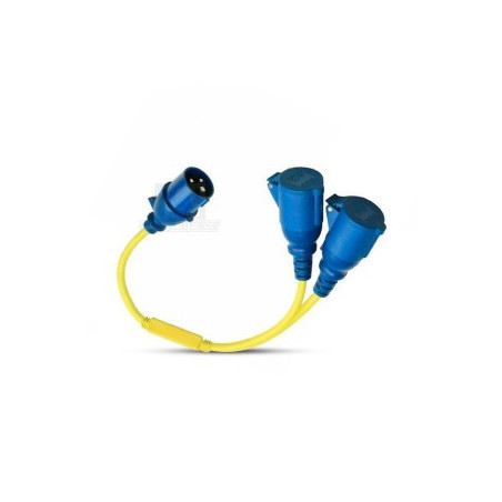 Splitterkabel 16A/250V-CEE-stekker/2xCEE-koppeling