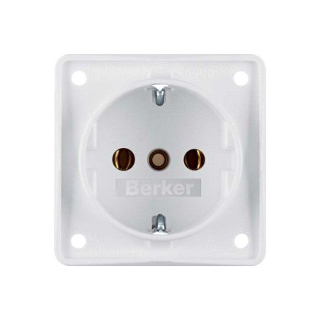 2-polige wandcontactdoos met randaarde