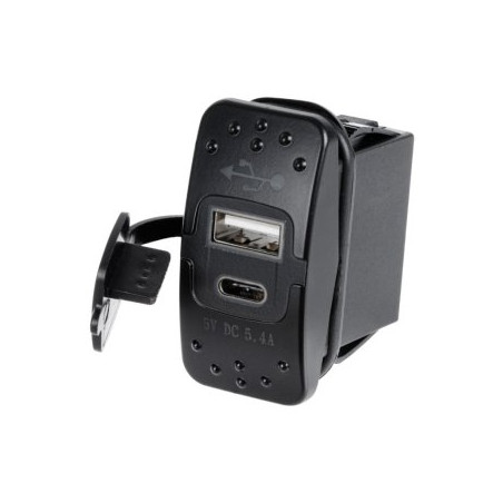 USB-A + USB-C plug voor Carling